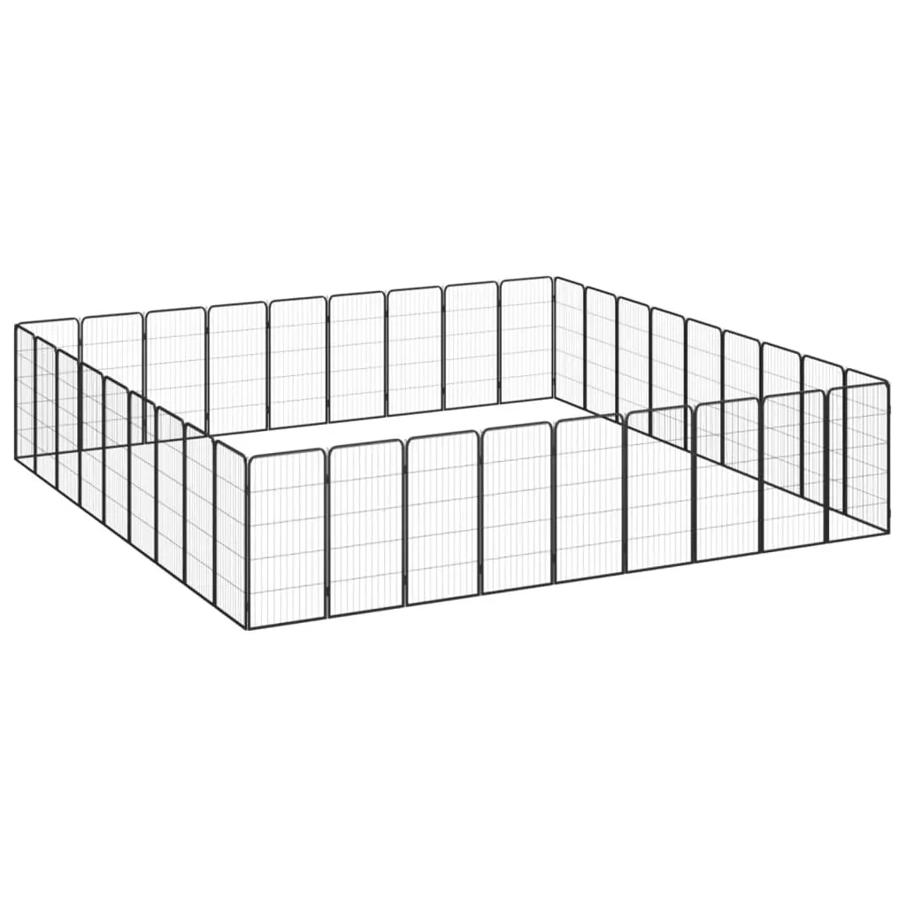 36-Panel Dog Playpen Black 50x100 cm Powder-coated Steel 3115965