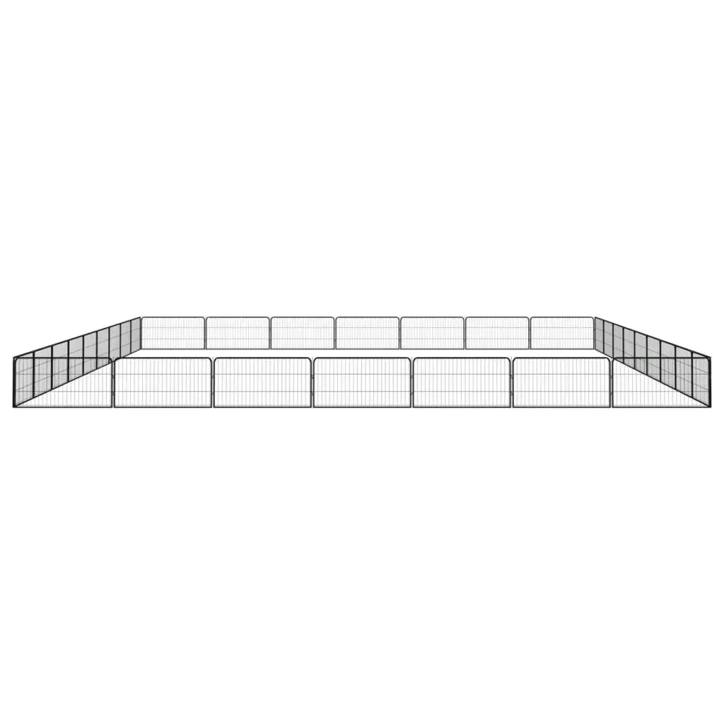 32-Panel Dog Playpen Black 100x50 cm Powder-coated Steel 3115973