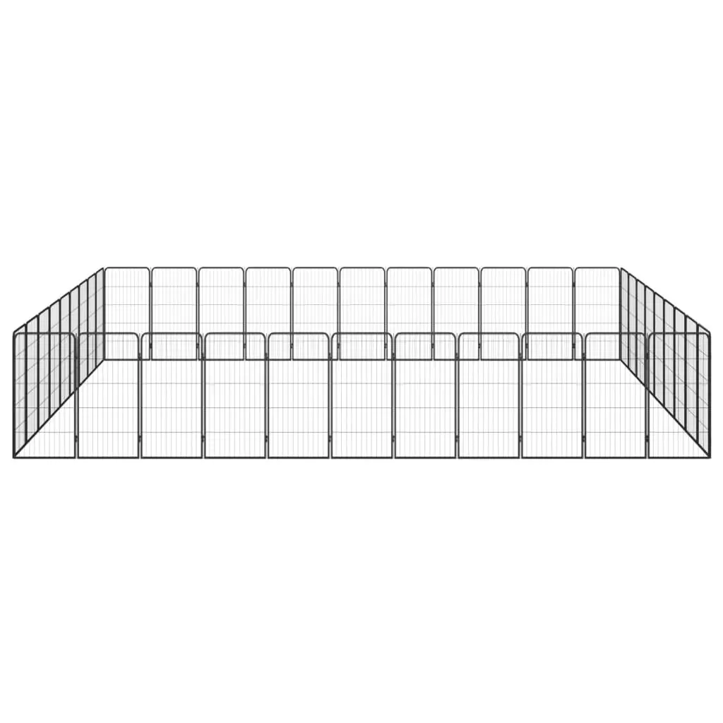 40-Panel Dog Playpen Black 50x100 cm Powder-coated Steel 3115966