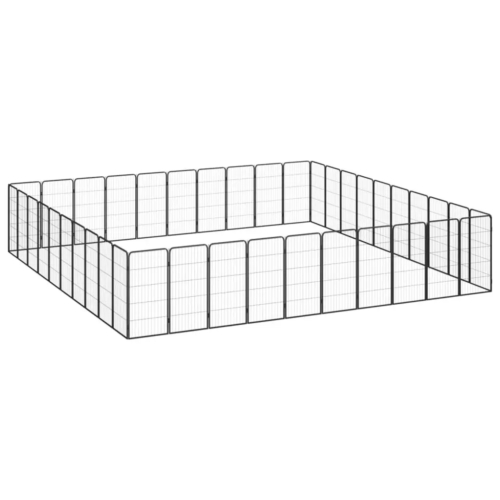 40-Panel Dog Playpen Black 50x100 cm Powder-coated Steel 3115966