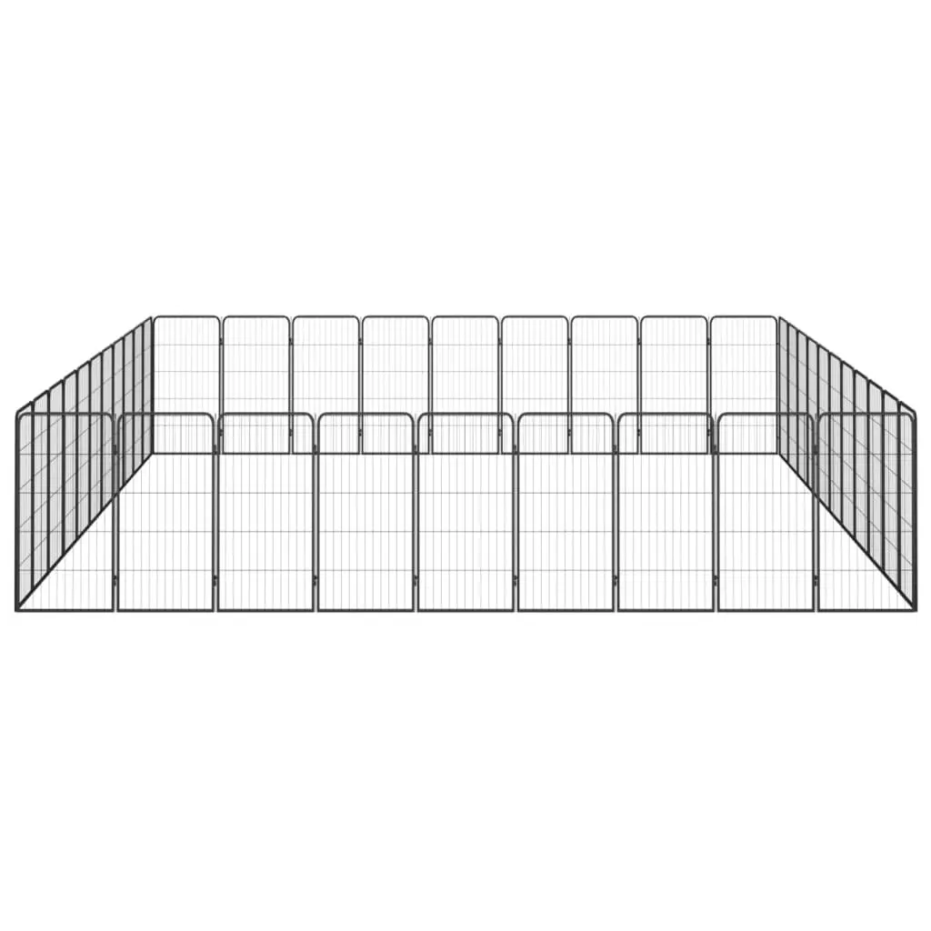 40-Panel Dog Playpen Black 50x100 cm Powder-coated Steel 3115966