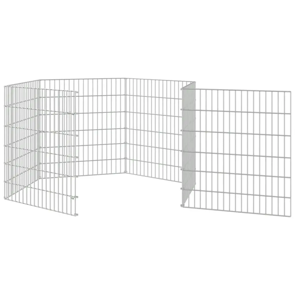 Free Range Animal Enclosure 6-Panel 54x60 cm Galvanised Iron 171573