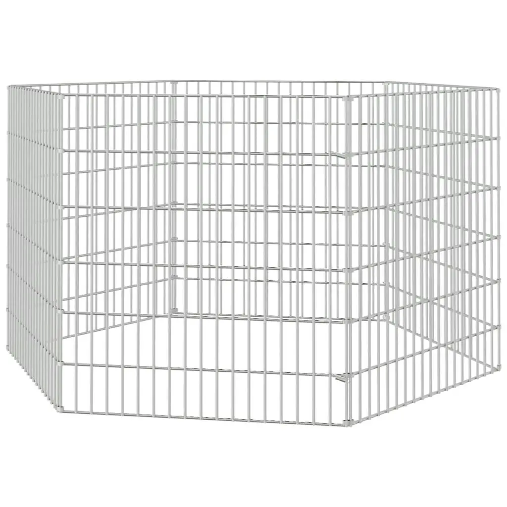 Free Range Animal Enclosure 6-Panel 54x60 cm Galvanised Iron 171573