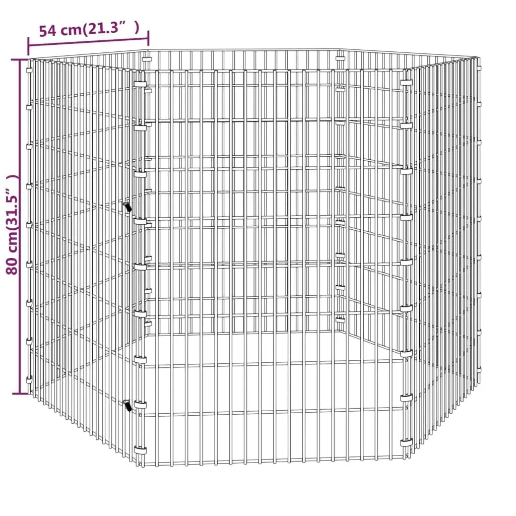 6-Panel Rabbit Cage 54x80 cm Galvanised Iron 171577