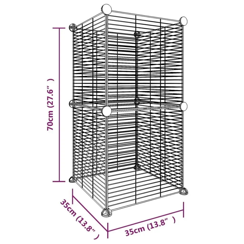 8-Panel Pet Cage Black 35x35 cm Steel 3114034