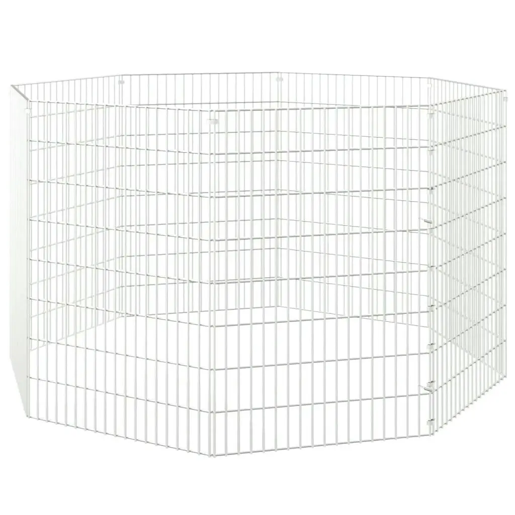 8-Panel Rabbit Cage 54x80 cm Galvanised Iron 171578