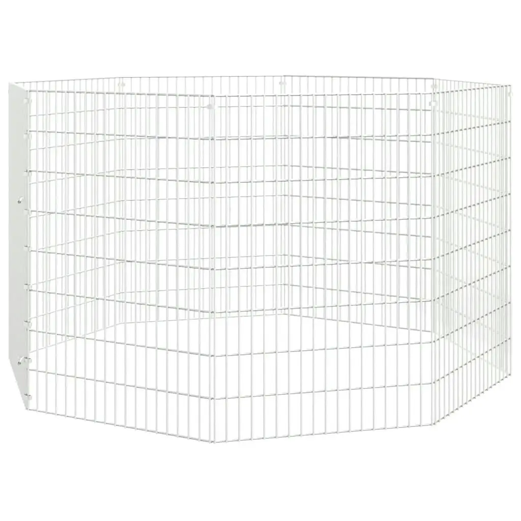 8-Panel Rabbit Cage 54x80 cm Galvanised Iron 171578