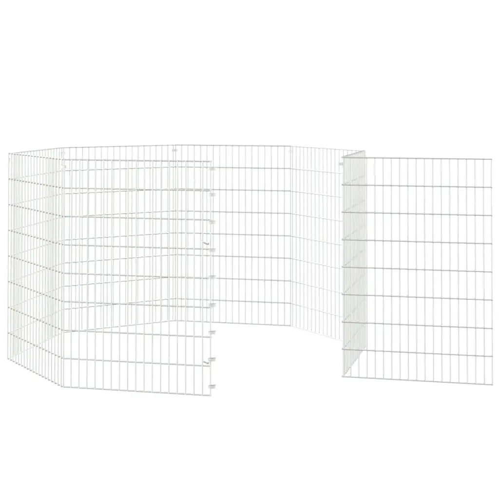 8-Panel Rabbit Cage 54x80 cm Galvanised Iron 171578