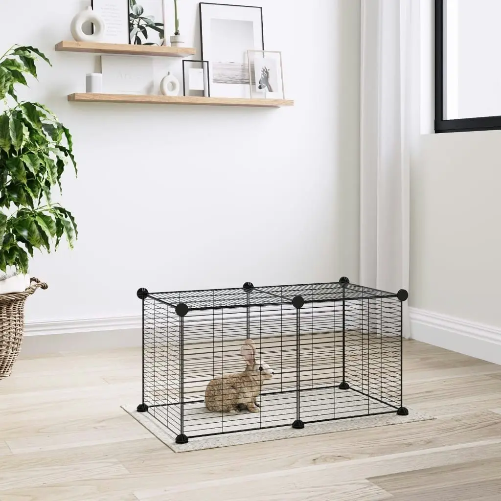 8-Panel Pet Cage Black 35x35 cm Steel 3114052