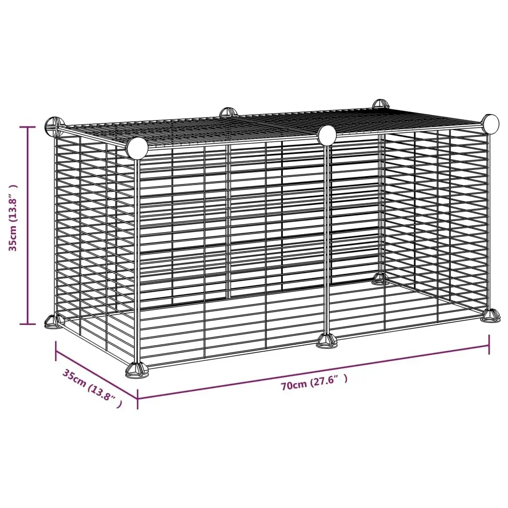 8-Panel Pet Cage Black 35x35 cm Steel 3114052