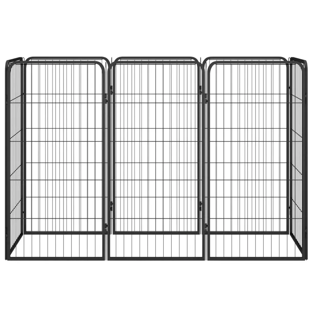 8-Panel Dog Playpen Black 50x100 cm Powder-coated Steel 3115958