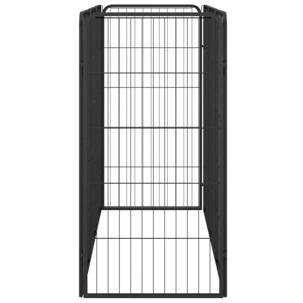 8-Panel Dog Playpen Black 50x100 cm Powder-coated Steel 3115958