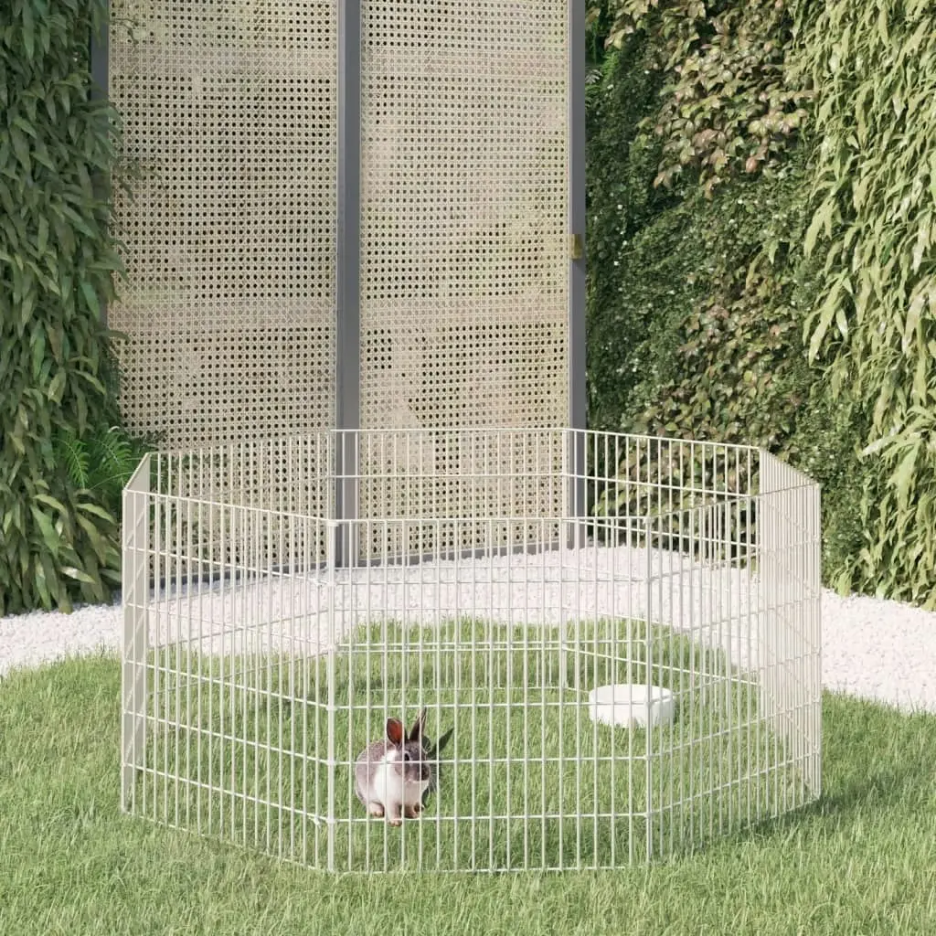 8-Panel Rabbit Cage 54x60 cm Galvanised Iron 171574