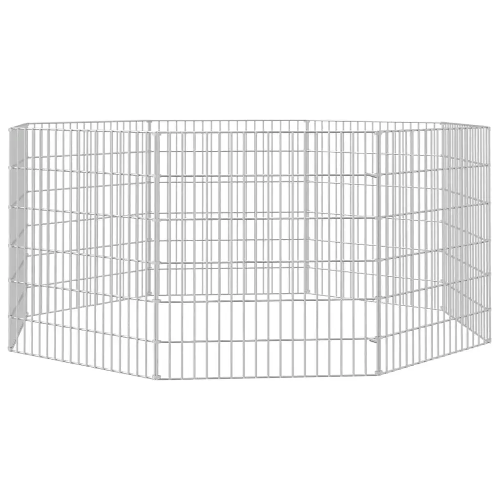 8-Panel Rabbit Cage 54x60 cm Galvanised Iron 171574