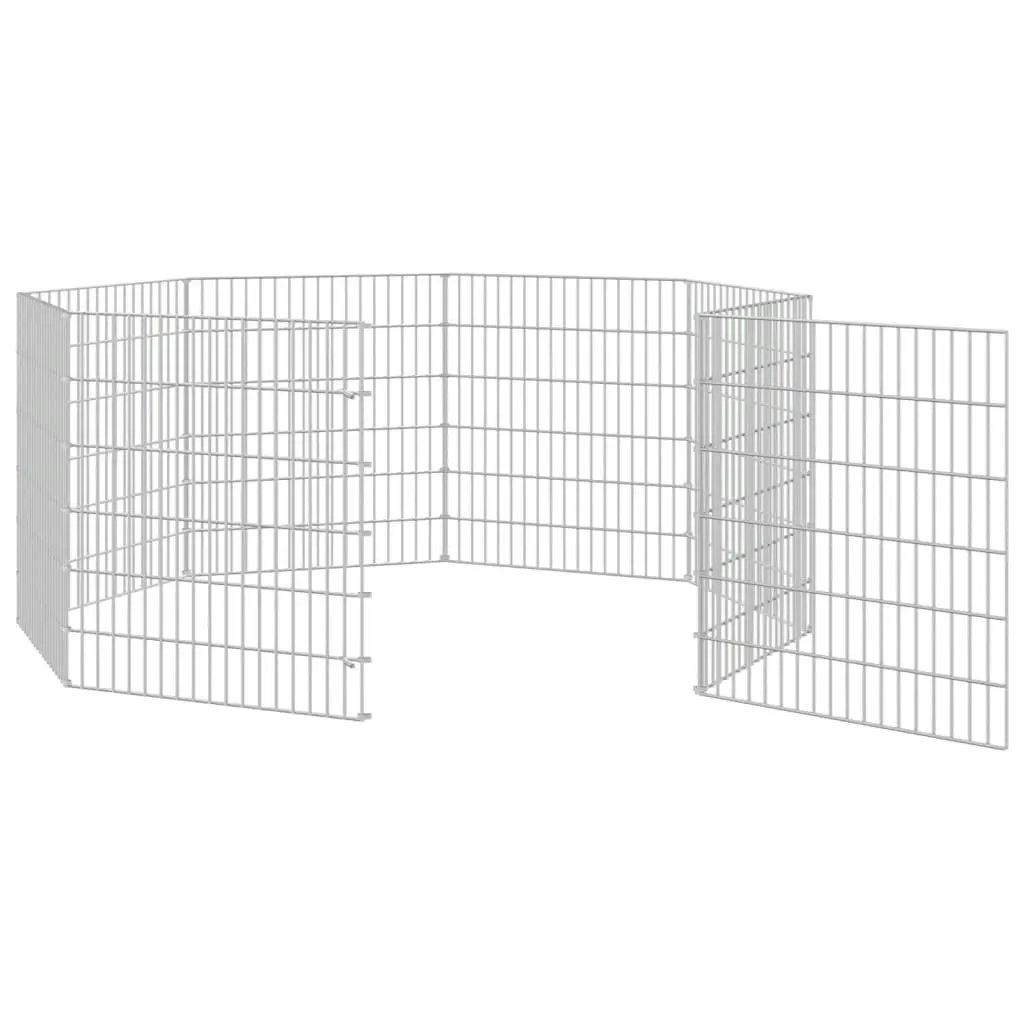 8-Panel Rabbit Cage 54x60 cm Galvanised Iron 171574