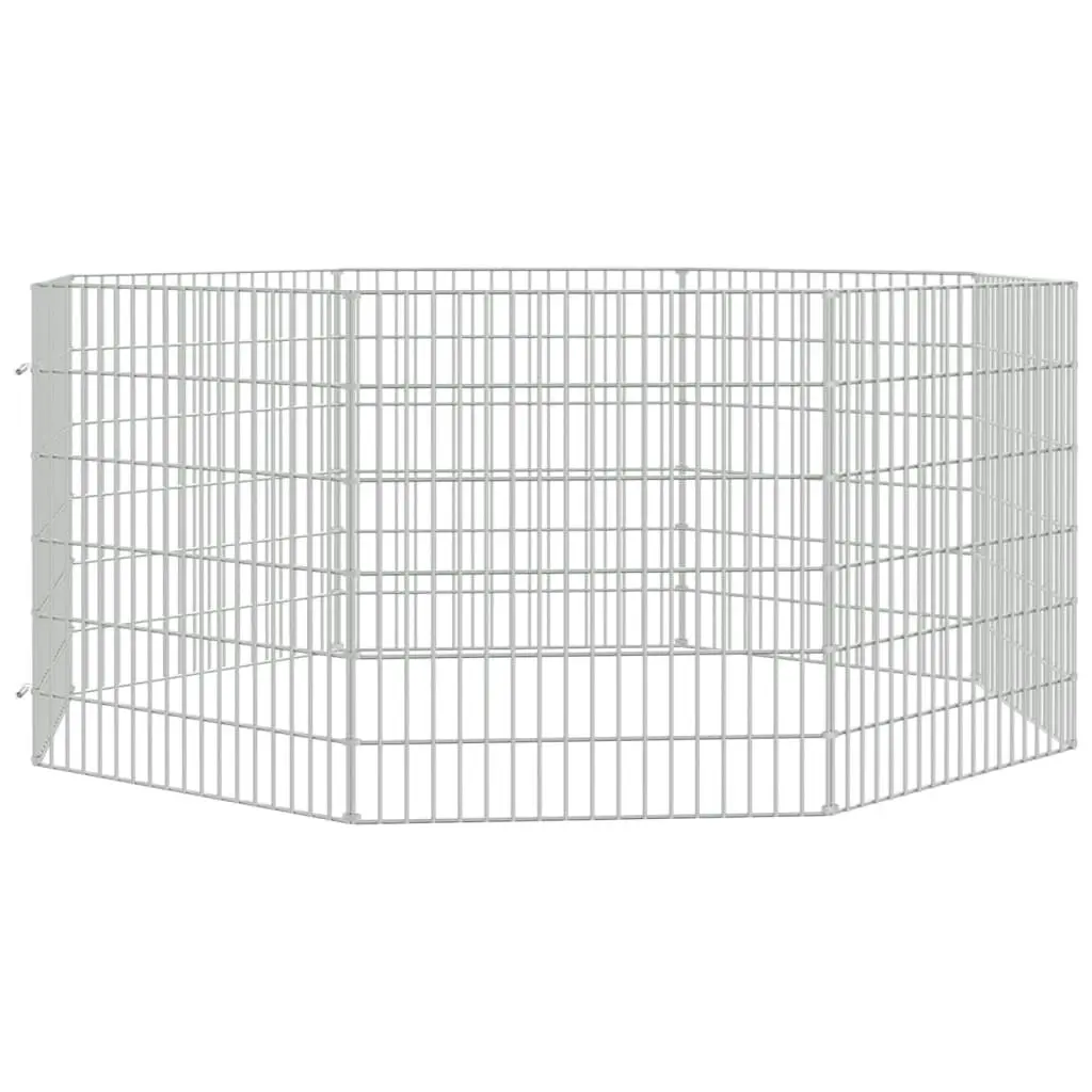 8-Panel Rabbit Cage 54x60 cm Galvanised Iron 171574