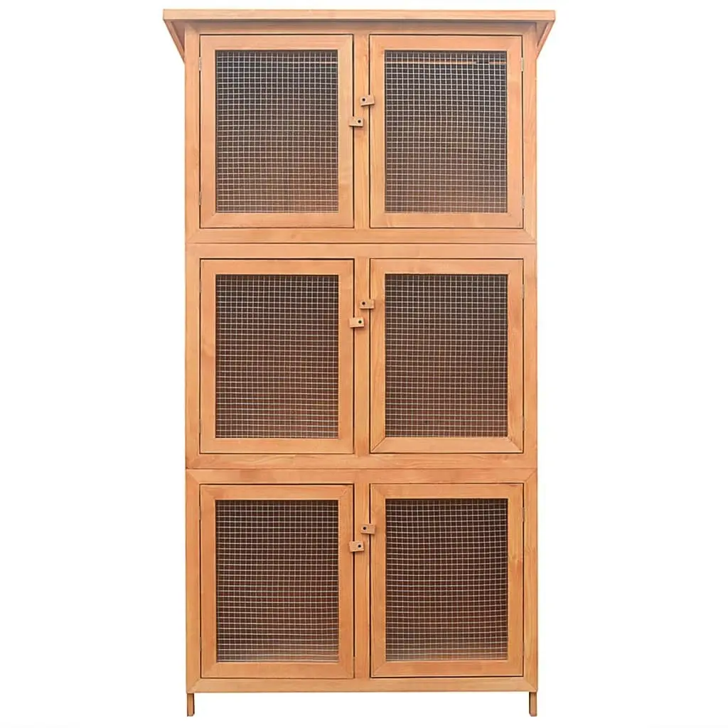 Animal Rabbit Cage 6 Rooms Wood 170347