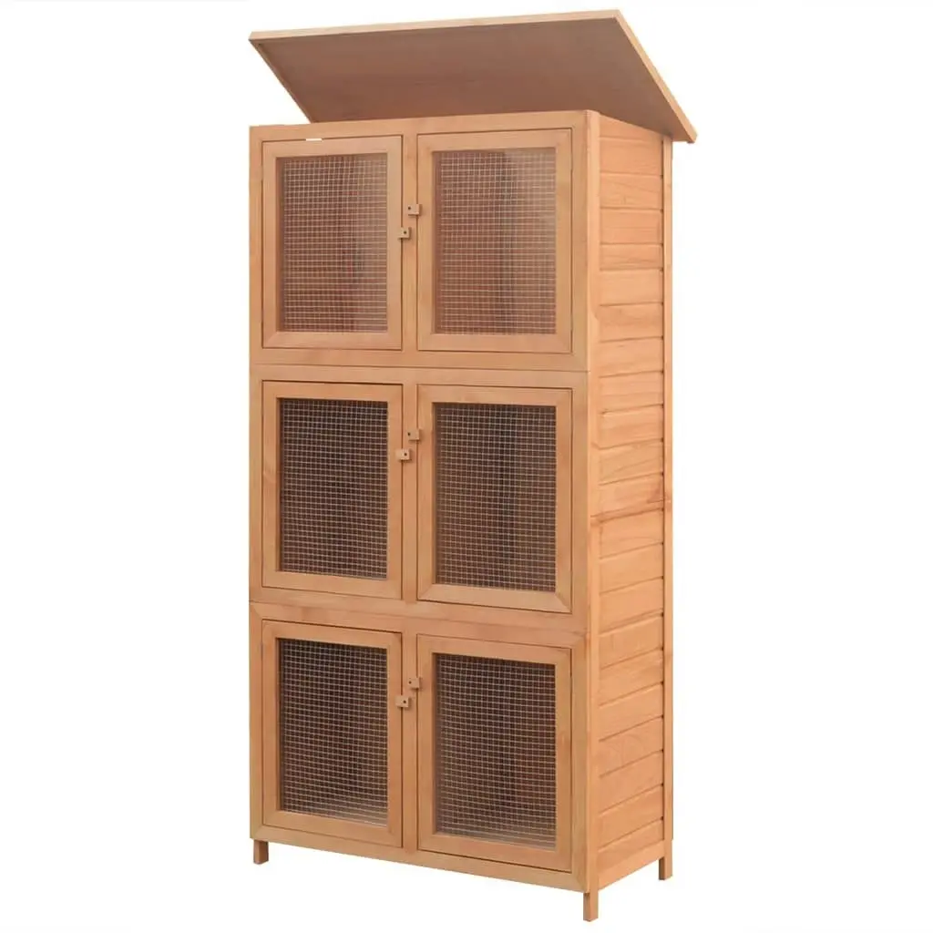 Animal Rabbit Cage 6 Rooms Wood 170347