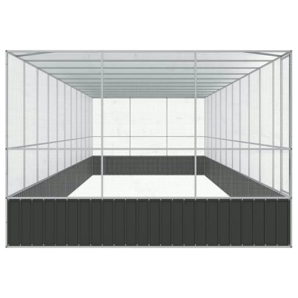 Aviary with Extension Silver 1139x307x212 cm Steel 3214280