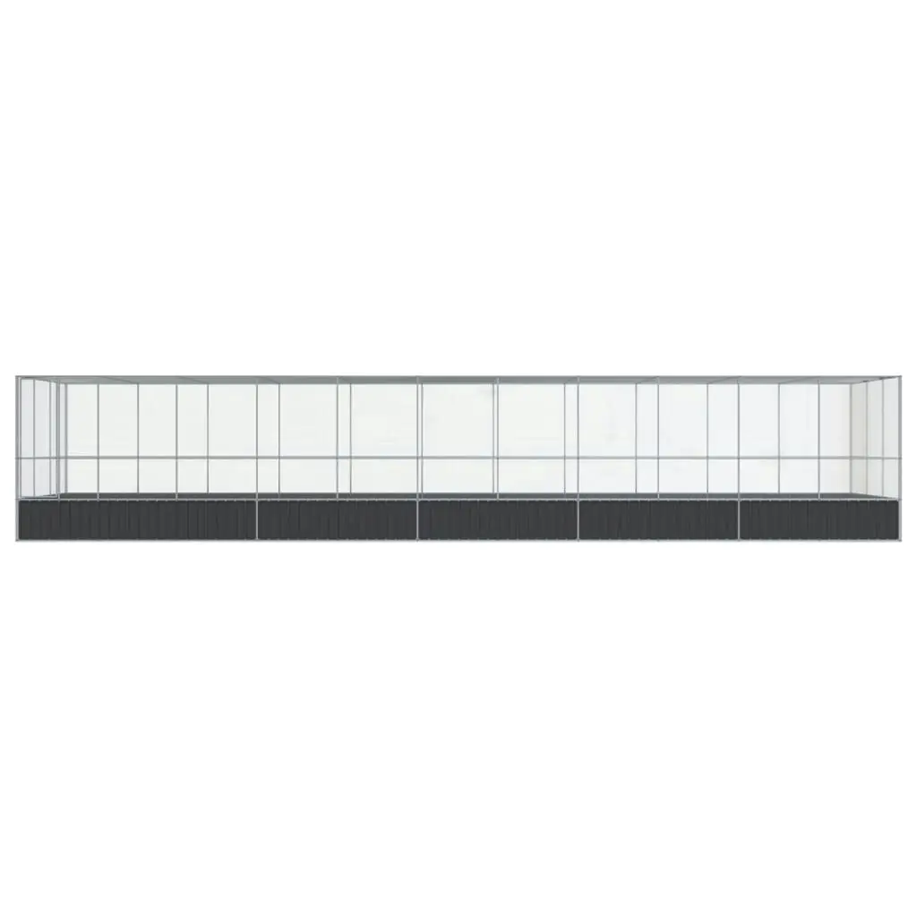 Aviary with Extension Silver 1139x307x212 cm Steel 3214280