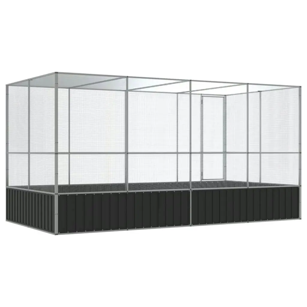 Aviary with Extension Silver 418x207x212 cm Steel 3214272