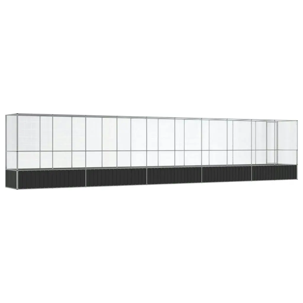 Aviary with Extension Silver 1042.5x107x212 cm Steel 3214270