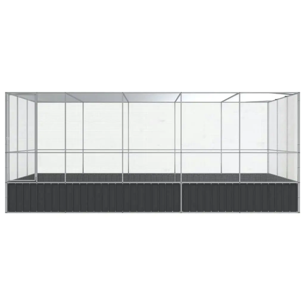 Aviary with Extension Silver 518x307x212 cm Steel 3214277