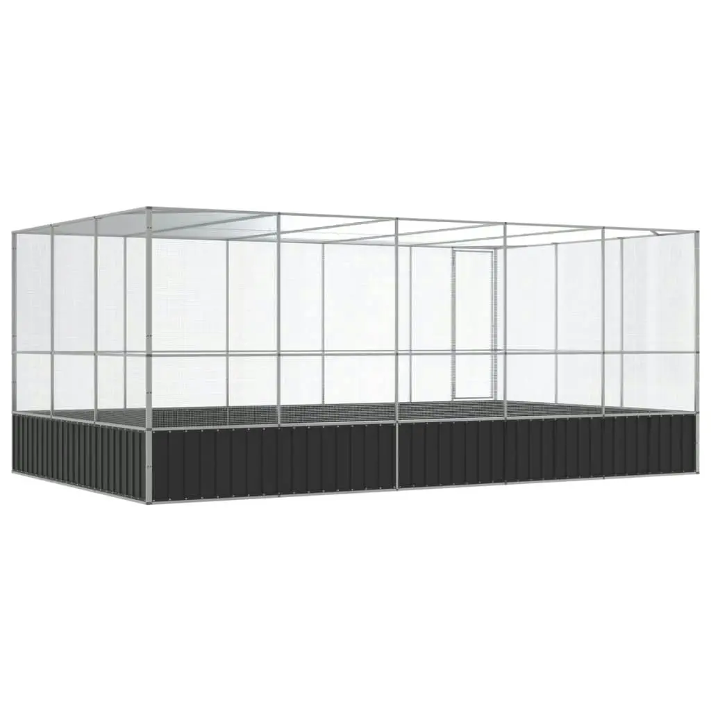 Aviary with Extension Silver 518x307x212 cm Steel 3214277