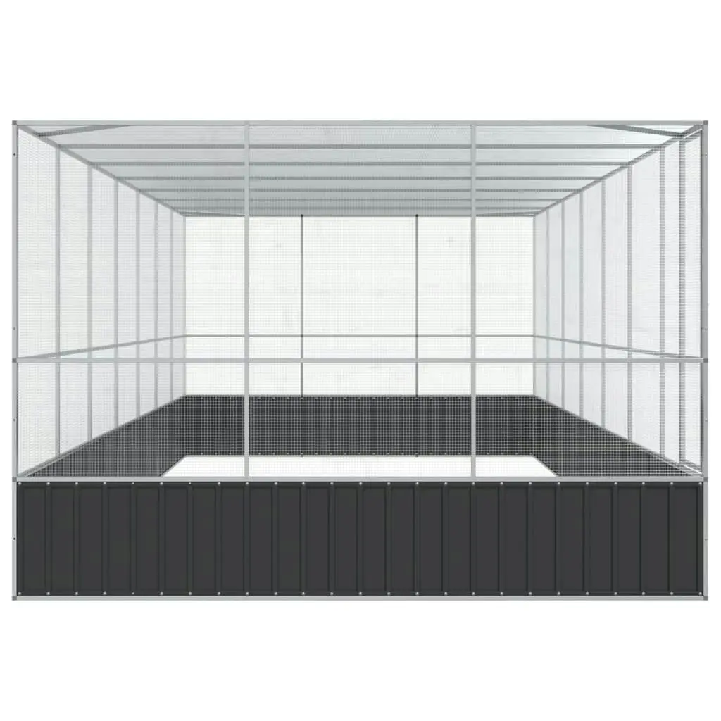 Aviary with Extension Silver 725x307x212 cm Steel 3214278