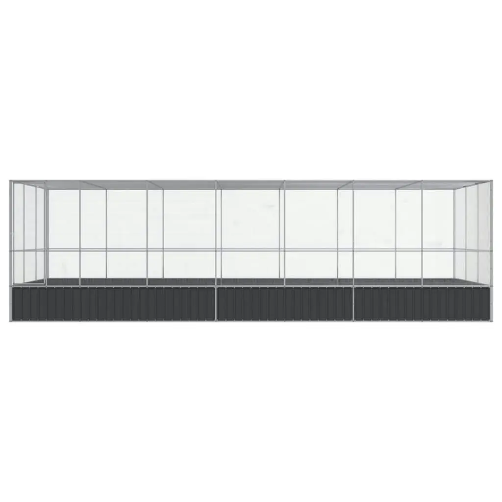 Aviary with Extension Silver 725x307x212 cm Steel 3214278