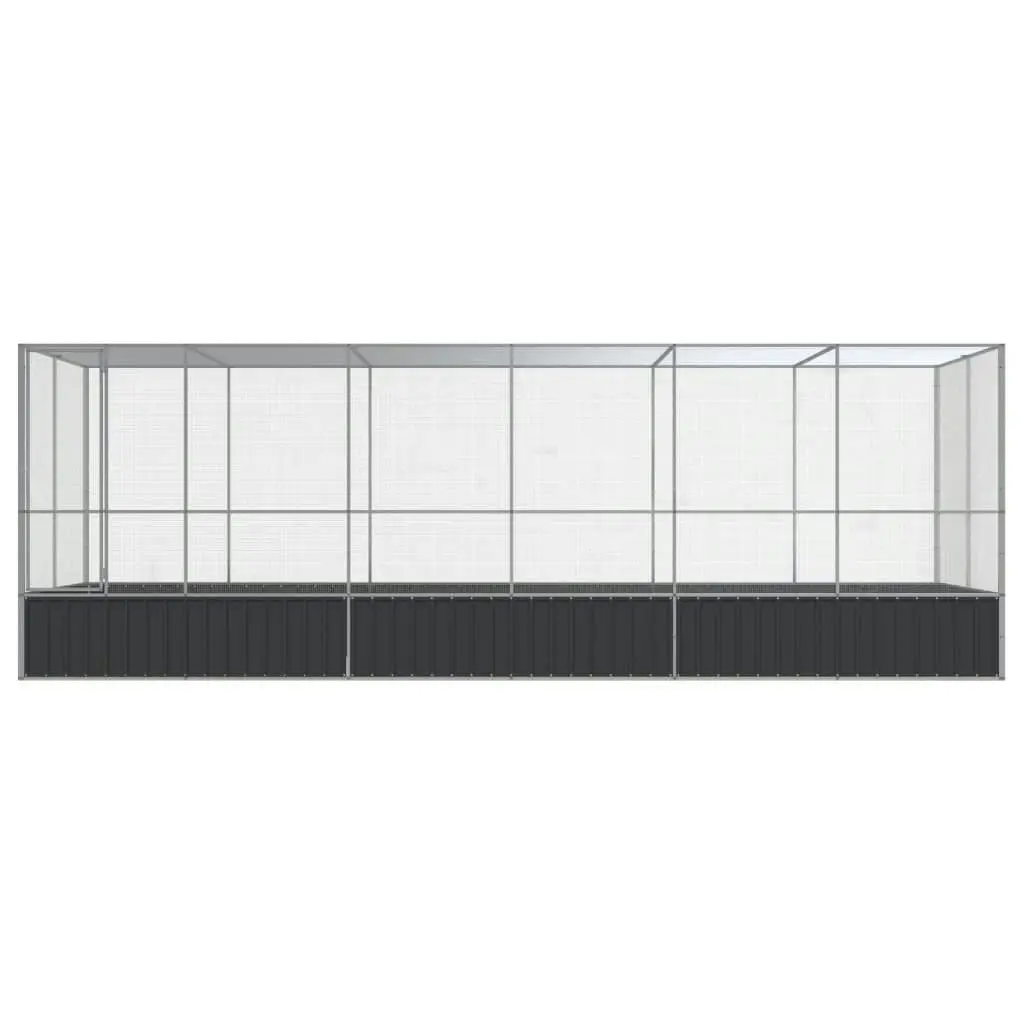 Aviary with Extension Silver 625x207x212 cm Steel 3214273