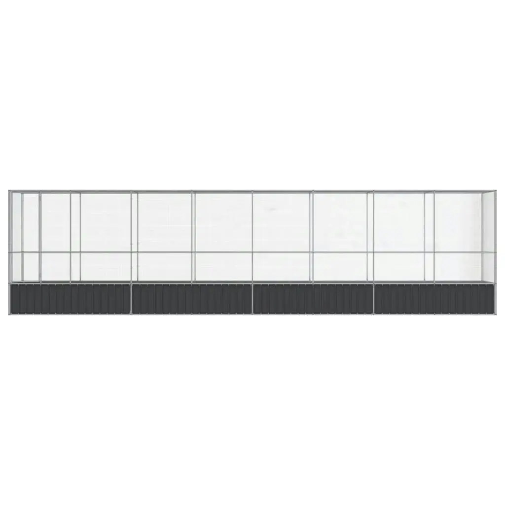 Aviary with Extension Silver 834.5x107x212 cm Steel 3214269