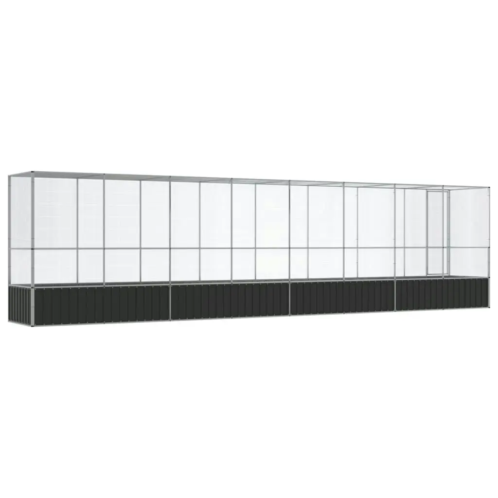 Aviary with Extension Silver 834.5x107x212 cm Steel 3214269