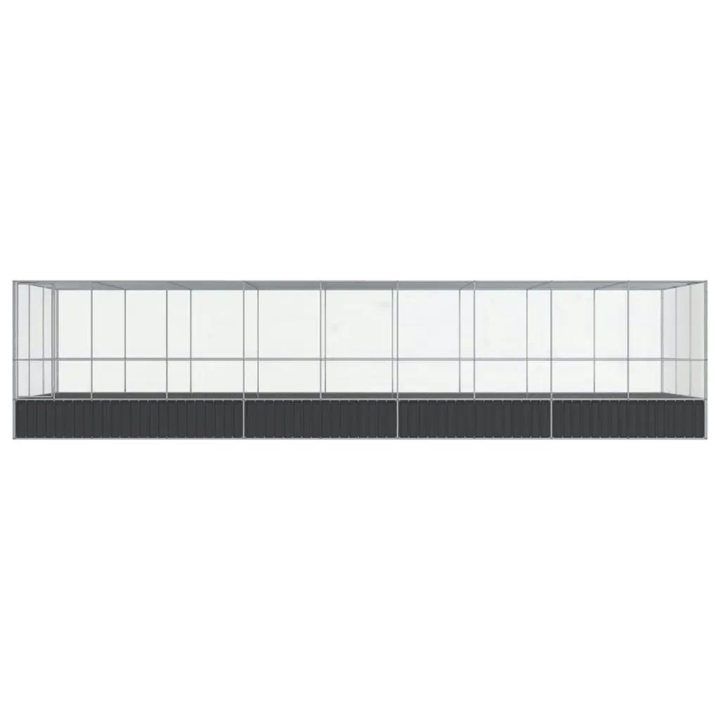 Aviary with Extension Silver 932x307x212 cm Steel 3214279