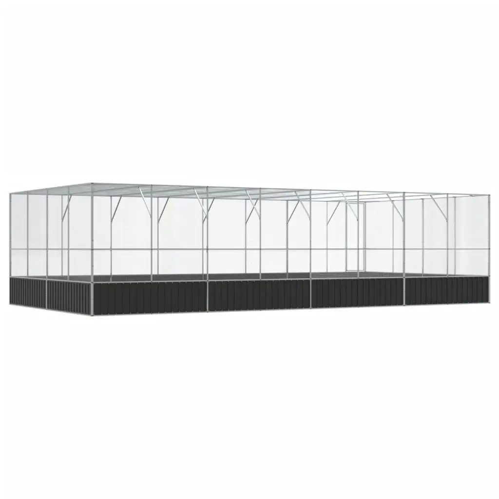 Aviary with Extension Silver 832x414x212 cm Steel 3214281