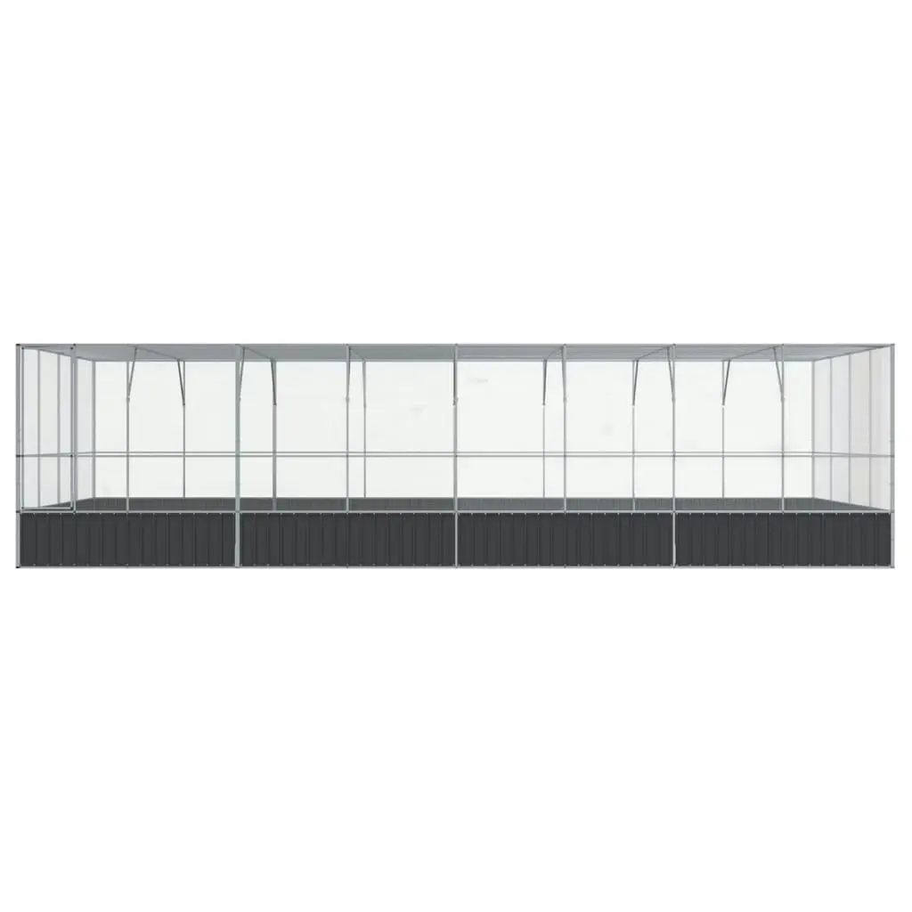 Aviary with Extension Silver 832x414x212 cm Steel 3214281