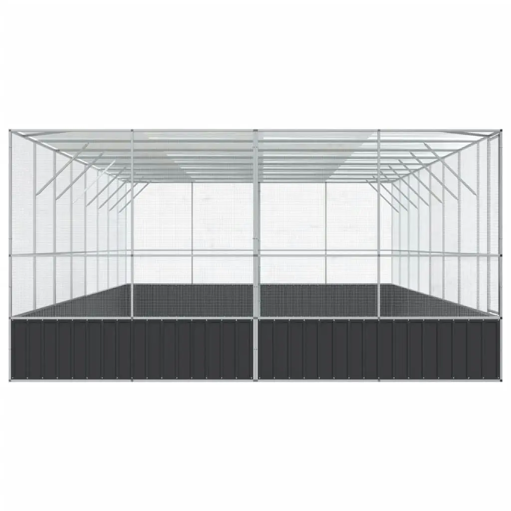 Aviary with Extension Silver 832x414x212 cm Steel 3214281