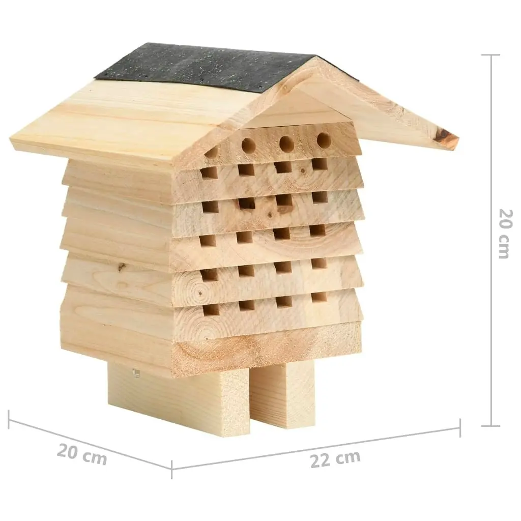 Bee Hotel Solid Firwood 22x20x20 cm 314814