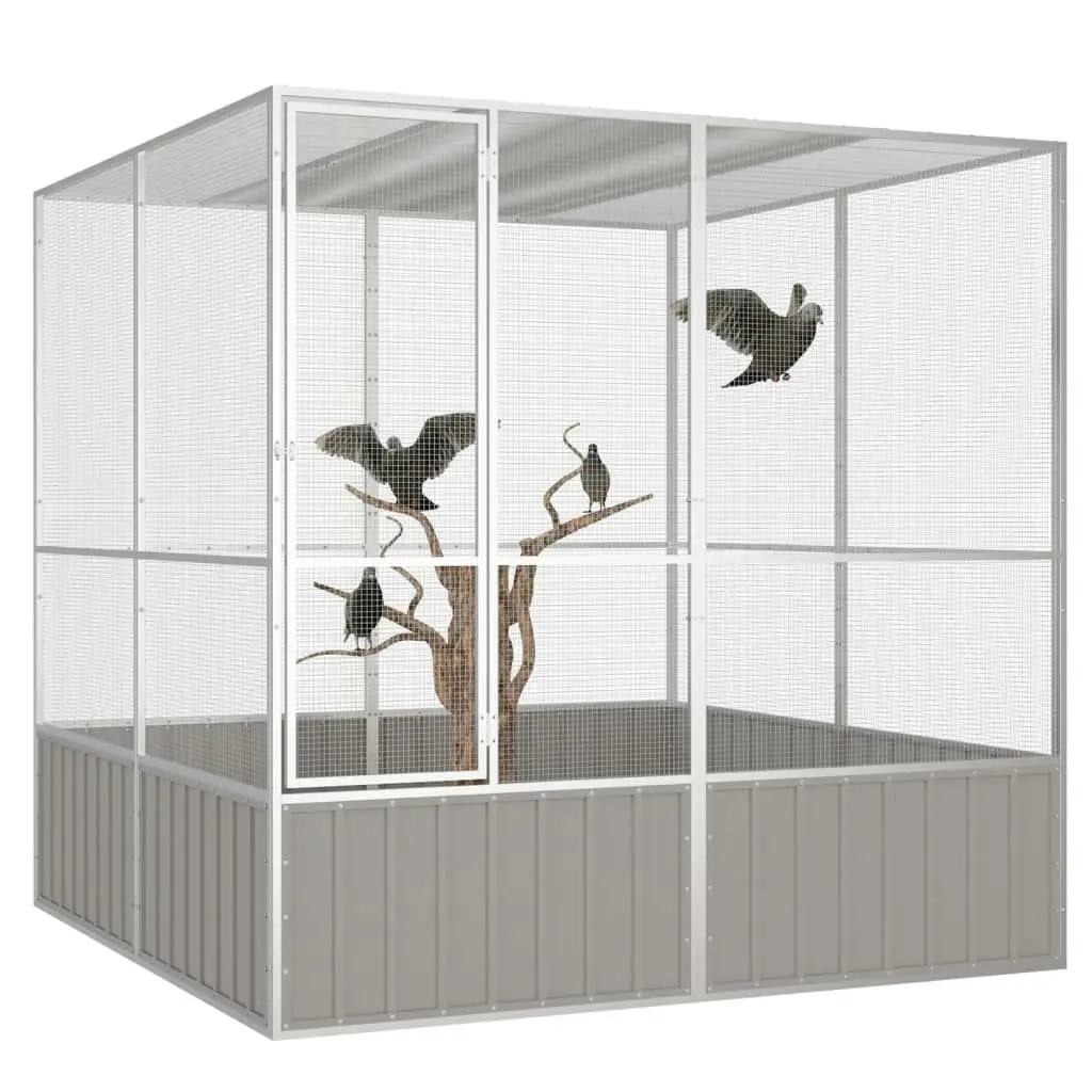 Bird Cage Grey 213.5x217.5x211.5 cm Galvanised Steel 171552