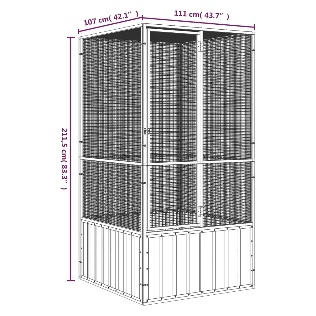 Bird Cage Anthracite 111x107x211.5 cm Galvanised Steel 171548