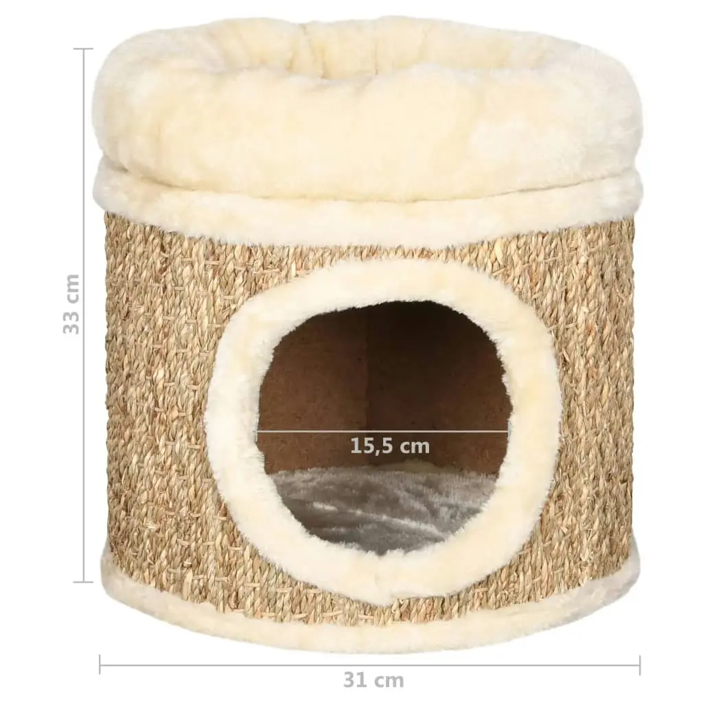 Cat House with Luxury Cushion 33 cm Seagrass 170968