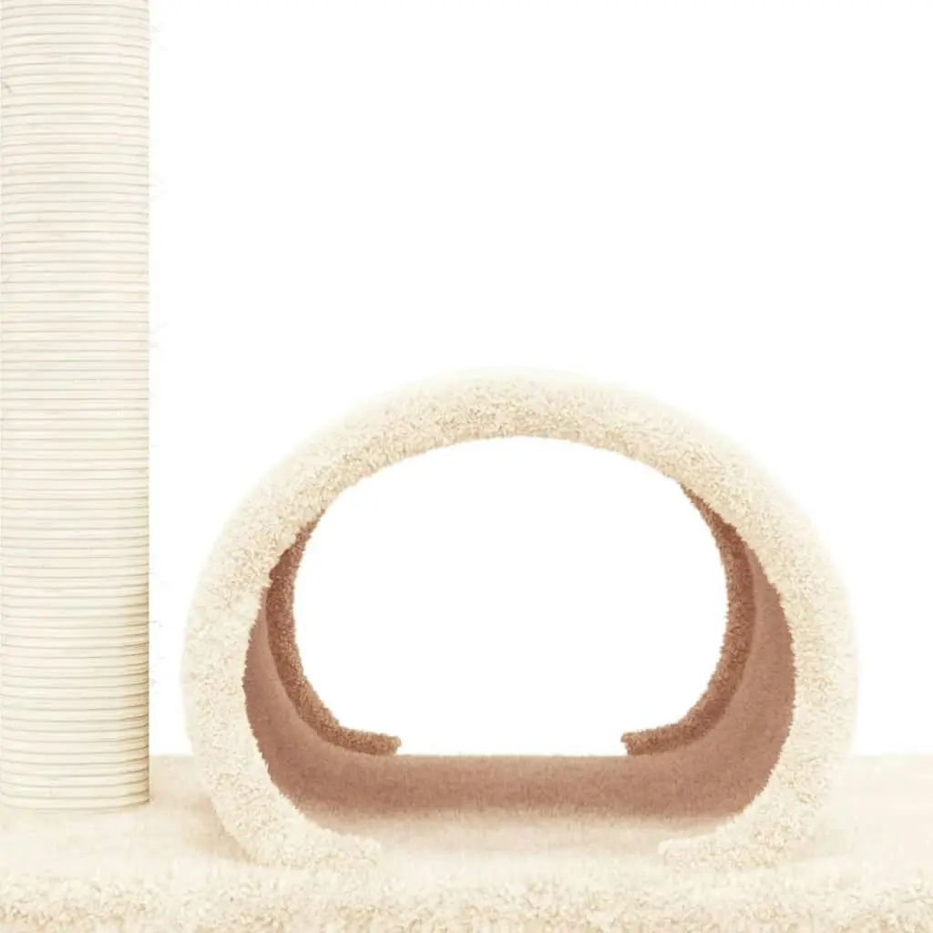 Cat Scratching Post with Tunnel Cream 60x34.5x50 cm 171696