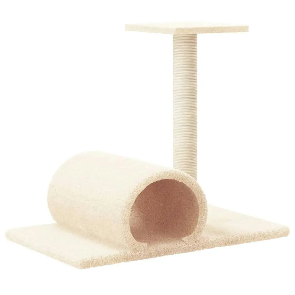 Cat Scratching Post with Tunnel Cream 60x34.5x50 cm 171696