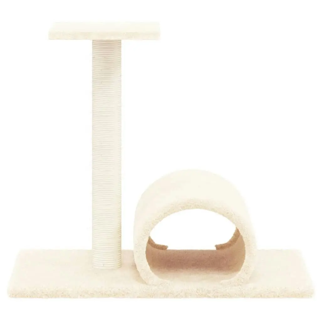 Cat Scratching Post with Tunnel Cream 60x34.5x50 cm 171696