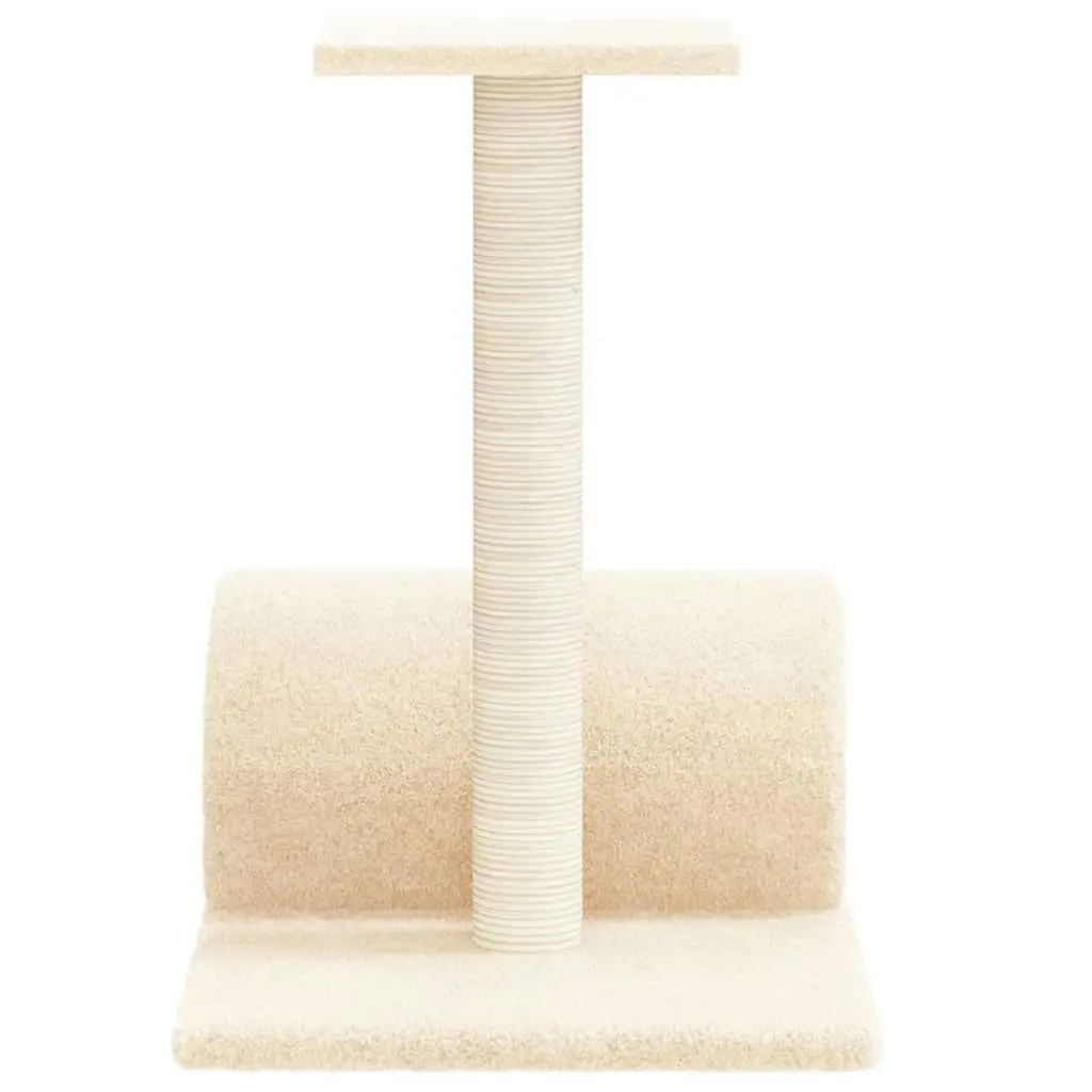 Cat Scratching Post with Tunnel Cream 60x34.5x50 cm 171696