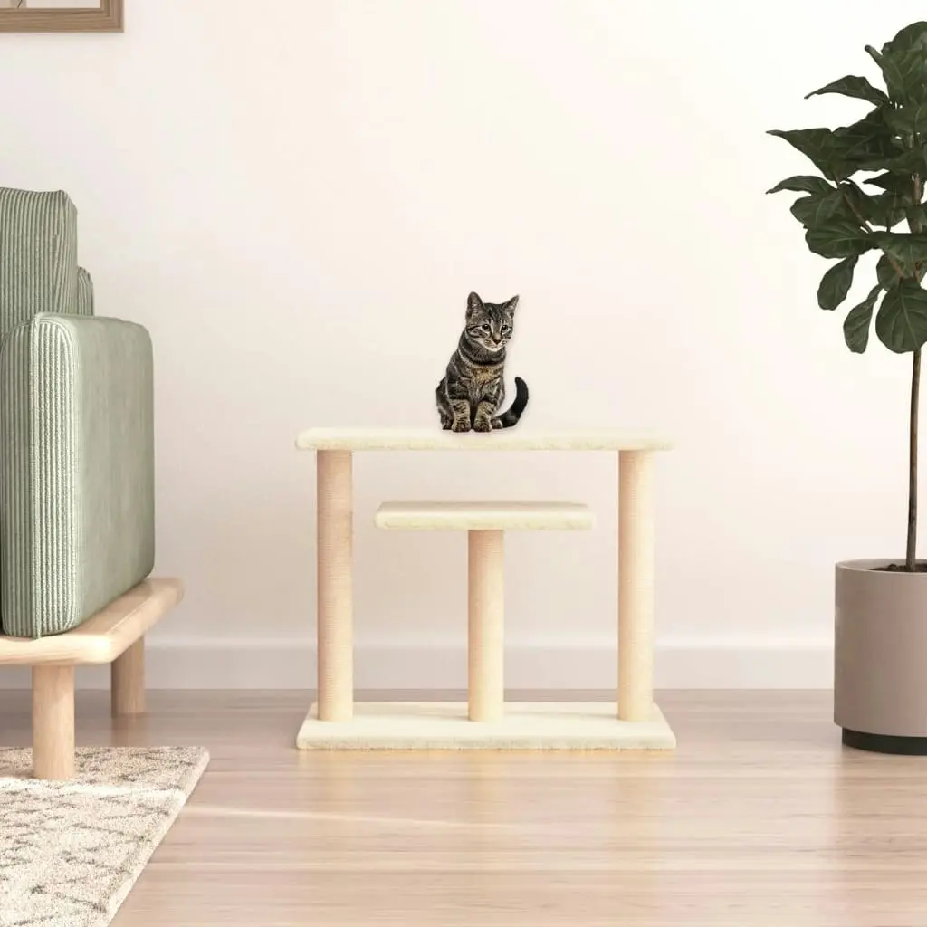 Cat Scratching Posts with Platforms Cream 62.5 cm 172046