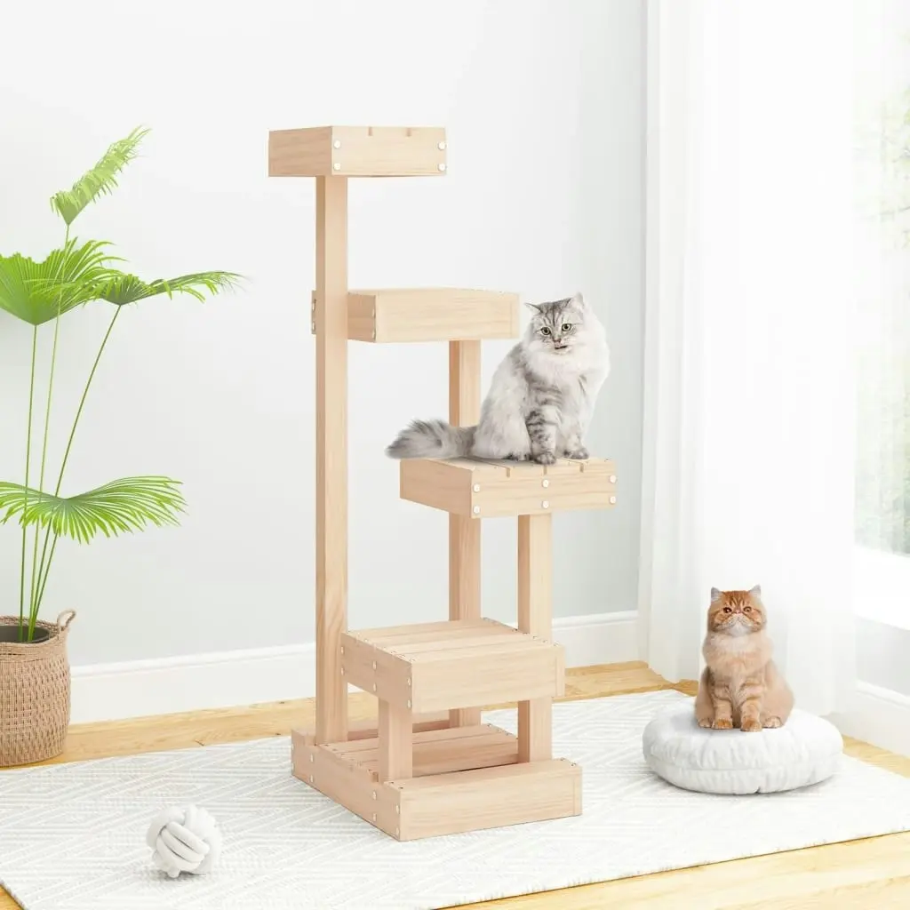 Cat Tree 45.5x49x103 cm Solid Wood Pine 824648