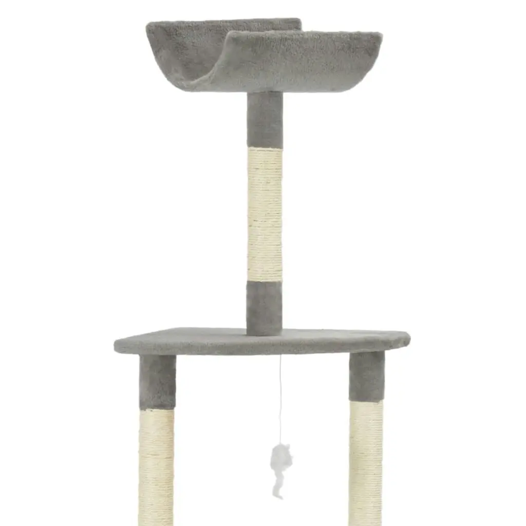 Cat Tree with Sisal Scratching Post Grey 180 cm 170711