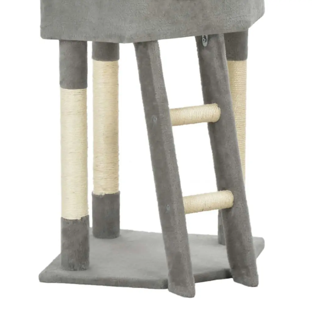 Cat Tree with Sisal Scratching Post Grey 180 cm 170711