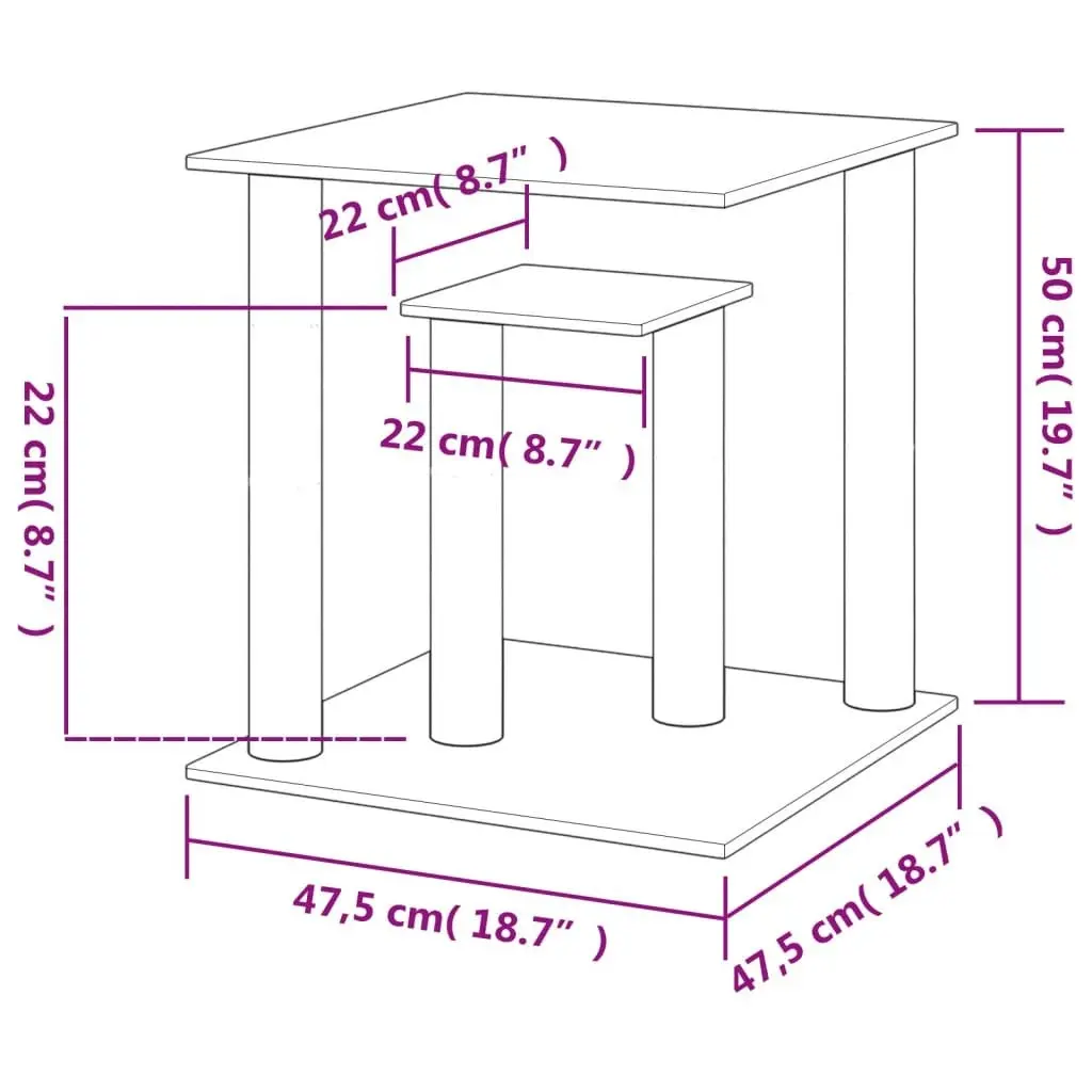 Cat Scratching Posts with Platforms Cream 50 cm 172043